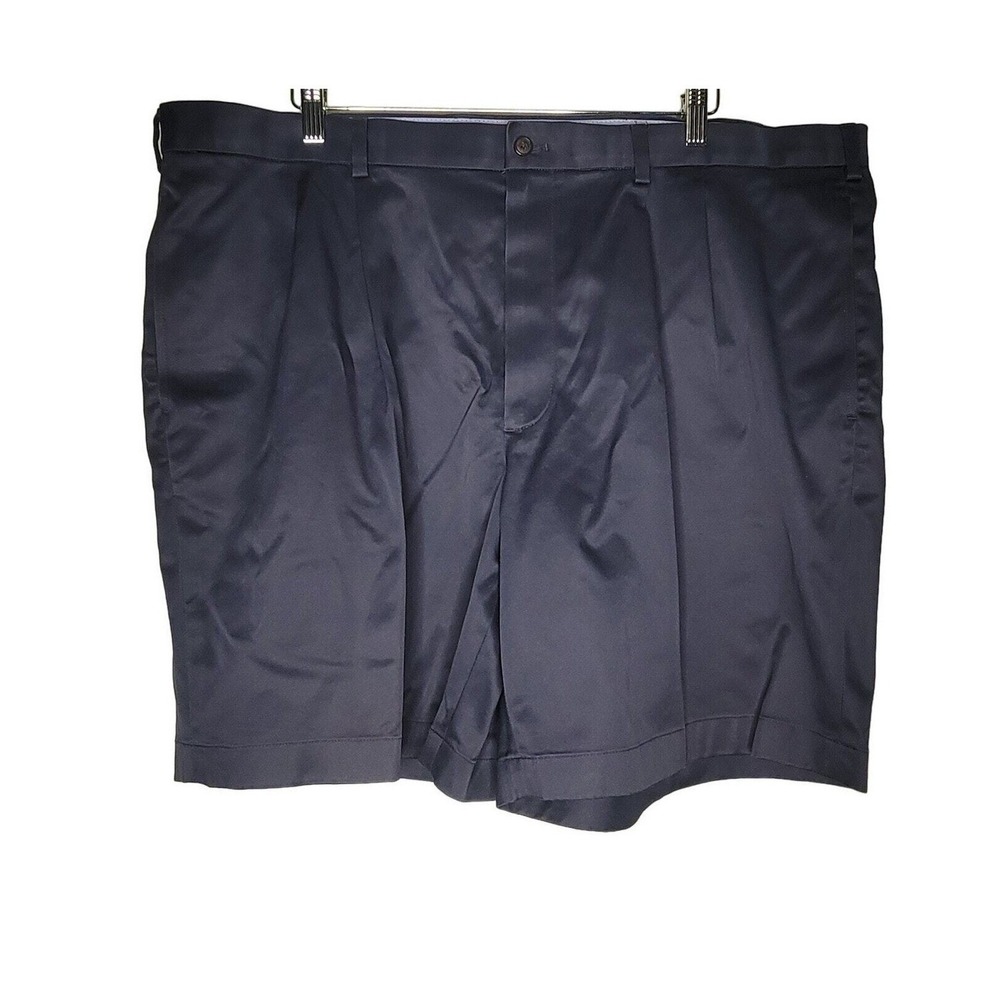Brooks Brothers Advantage Navy Blue Flat Front Chino Shorts 44 Light Weight Prep
